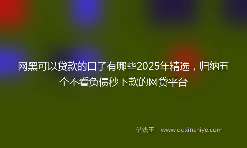 网黑可以贷款的口子有哪些2025年精选，归纳五个不看负债秒下款的网贷平台
