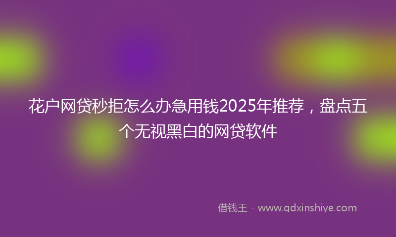 花户网贷秒拒怎么办急用钱2025年推荐，盘点五个无视黑白的网贷软件