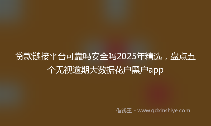 贷款链接平台可靠吗安全吗2025年精选，盘点五个无视逾期大数据花户黑户app
