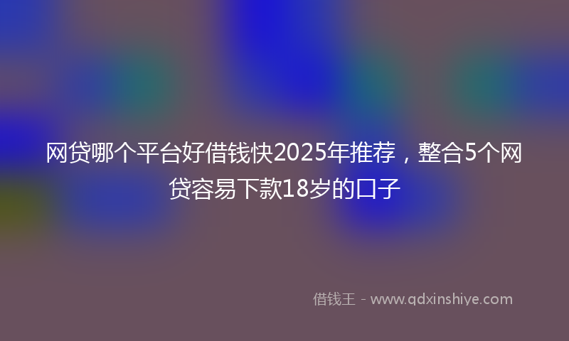 网贷哪个平台好借钱快2025年推荐，整合5个网贷容易下款18岁的口子
