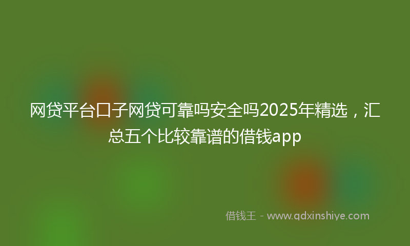 网贷平台口子网贷可靠吗安全吗2025年精选，汇总五个比较靠谱的借钱app