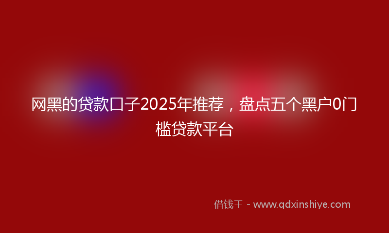 网黑的贷款口子2025年推荐，盘点五个黑户0门槛贷款平台