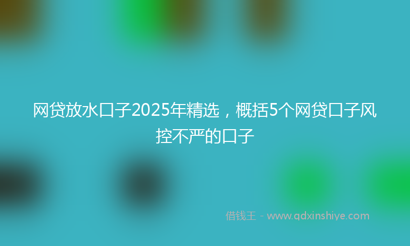 网贷放水口子2025年精选，概括5个网贷口子风控不严的口子