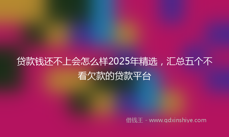贷款钱还不上会怎么样2025年精选，汇总五个不看欠款的贷款平台