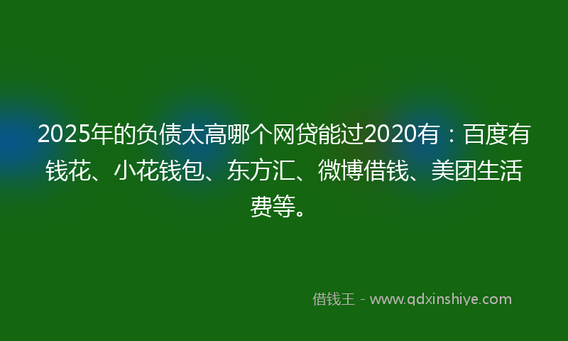 2025年的负债太高哪个网贷能过2020有：百度有钱花、小花钱包、东方汇、微博借钱、美团生活费等。