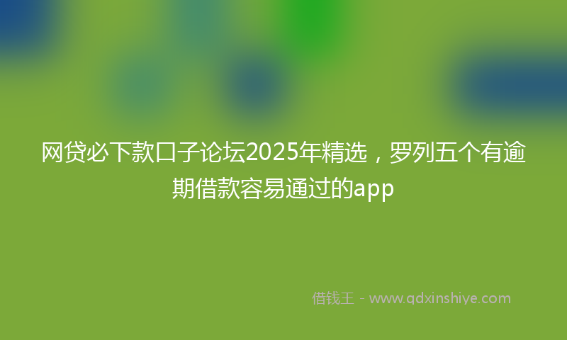 网贷必下款口子论坛2025年精选，罗列五个有逾期借款容易通过的app