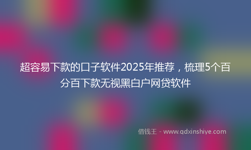 超容易下款的口子软件2025年推荐，梳理5个百分百下款无视黑白户网贷软件