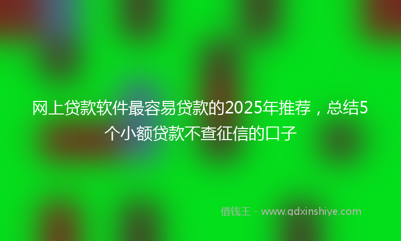 网上贷款软件最容易贷款的2025年推荐，总结5个小额贷款不查征信的口子