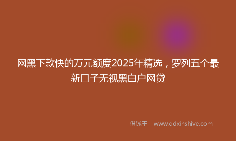 网黑下款快的万元额度2025年精选，罗列五个最新口子无视黑白户网贷