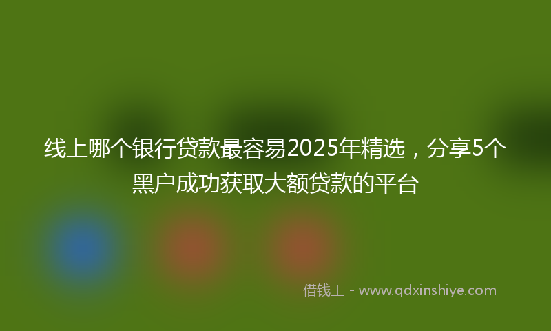 线上哪个银行贷款最容易2025年精选，分享5个黑户成功获取大额贷款的平台