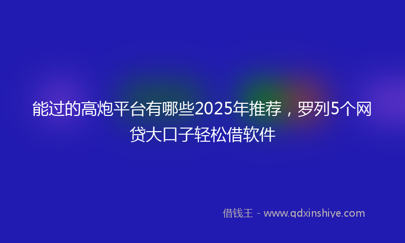 能过的高炮平台有哪些2025年推荐，罗列5个网贷大口子轻松借软件