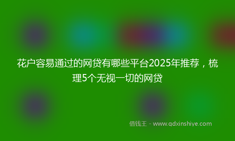 花户容易通过的网贷有哪些平台2025年推荐,梳理5个无视一切的网贷