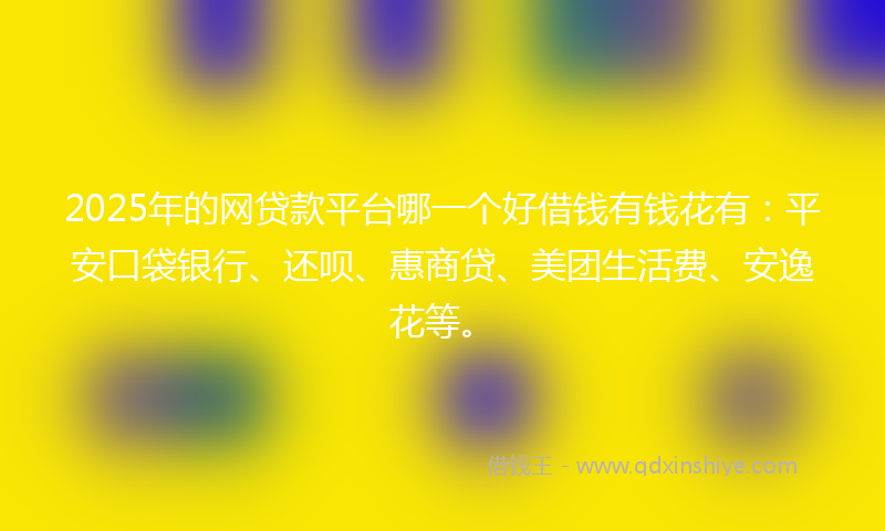 2025年的网贷款平台哪一个好借钱有钱花有：平安口袋银行、还呗、惠商贷、美团生活费、安逸花等。