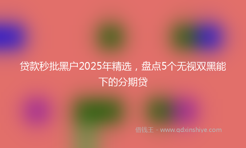 贷款秒批黑户2025年精选，盘点5个无视双黑能下的分期贷