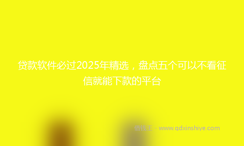 贷款软件必过2025年精选，盘点五个可以不看征信就能下款的平台