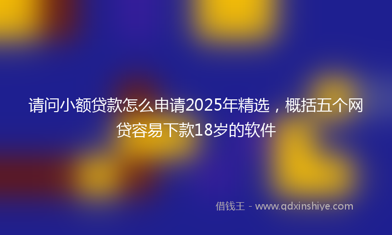 请问小额贷款怎么申请2025年精选，概括五个网贷容易下款18岁的软件