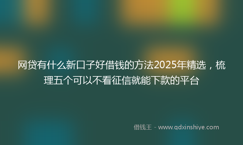 网贷有什么新口子好借钱的方法2025年精选，梳理五个可以不看征信就能下款的平台