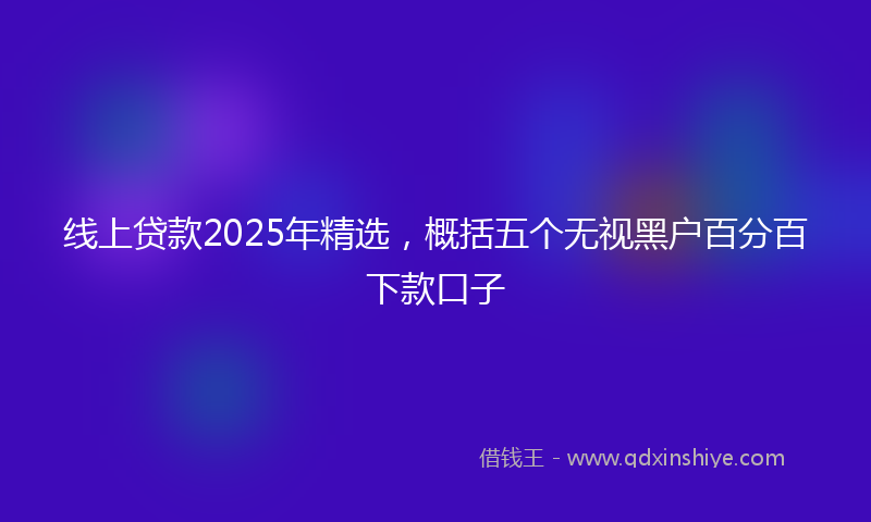 线上贷款2025年精选，概括五个无视黑户百分百下款口子