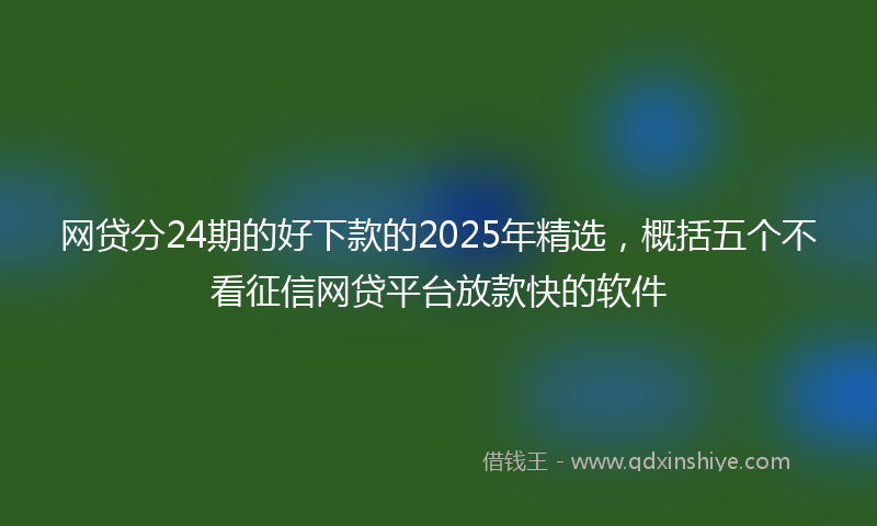 网贷分24期的好下款的2025年精选，概括五个不看征信网贷平台放款快的软件
