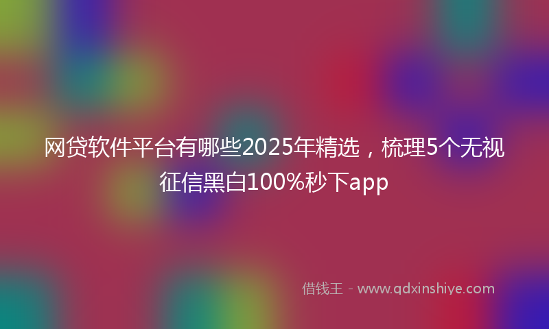 网贷软件平台有哪些2025年精选，梳理5个无视征信黑白100%秒下app