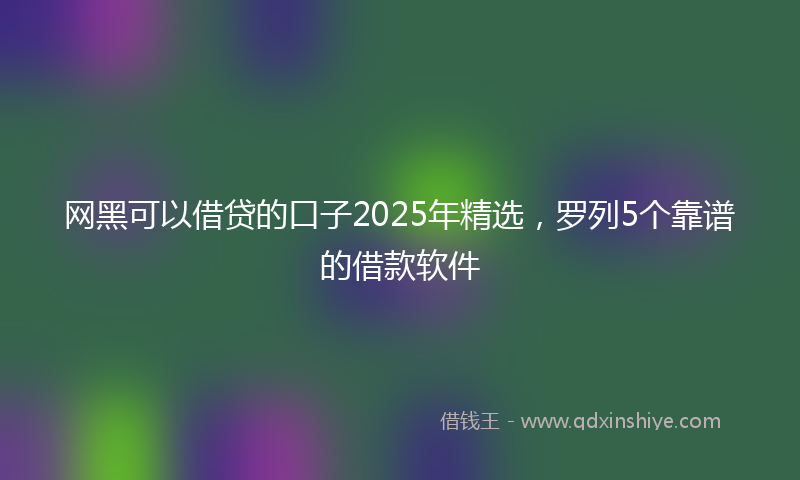 网黑可以借贷的口子2025年精选，罗列5个靠谱的借款软件