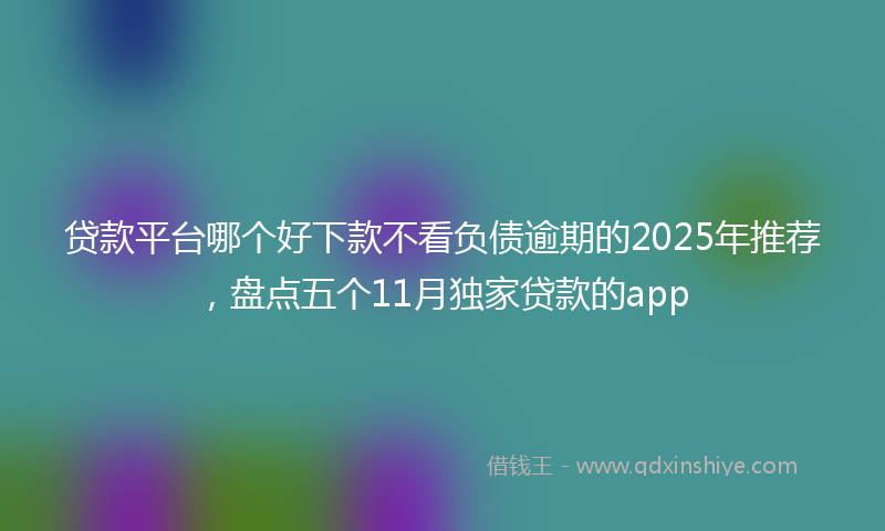 贷款平台哪个好下款不看负债逾期的2025年推荐，盘点五个11月独家贷款的app