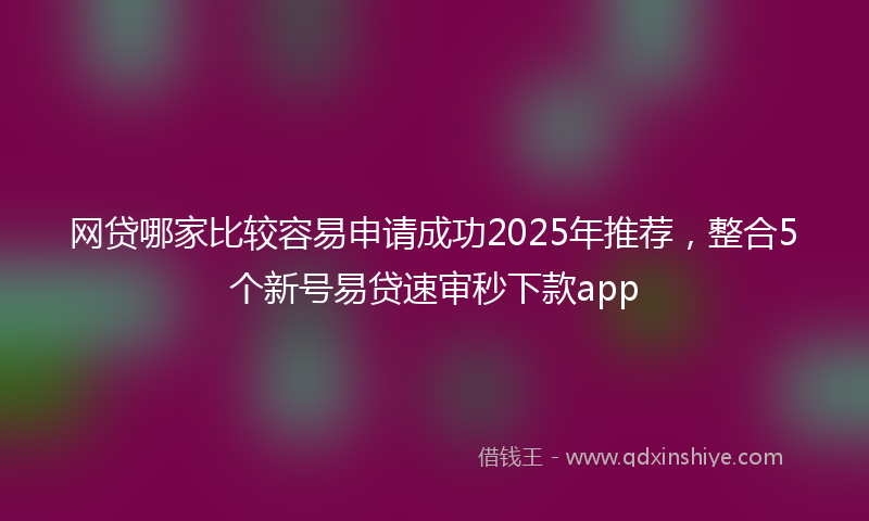 网贷哪家比较容易申请成功2025年推荐，整合5个新号易贷速审秒下款app