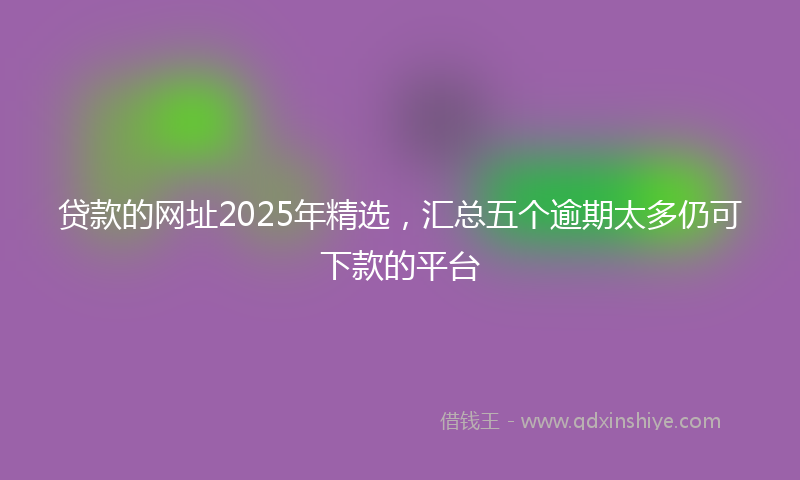 贷款的网址2025年精选，汇总五个逾期太多仍可下款的平台