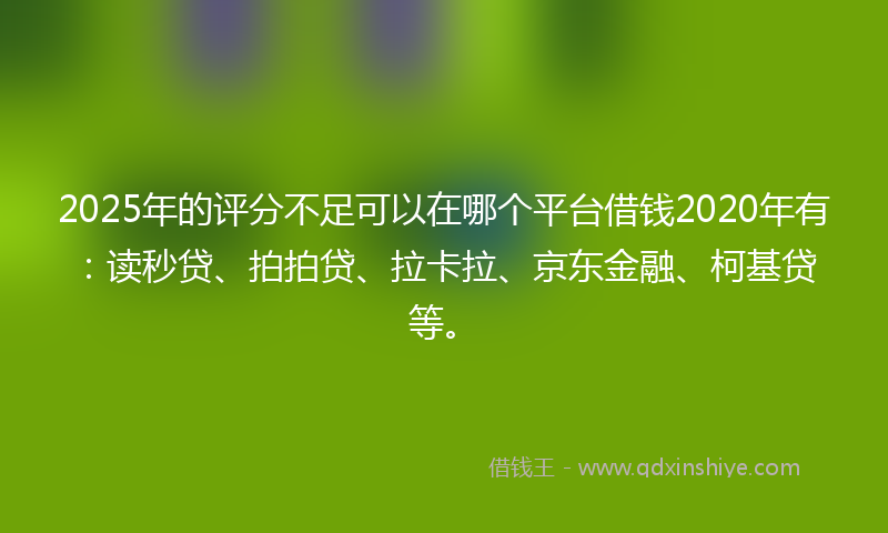 2025年的评分不足可以在哪个平台借钱2020年有：读秒贷、拍拍贷、拉卡拉、京东金融、柯基贷等。