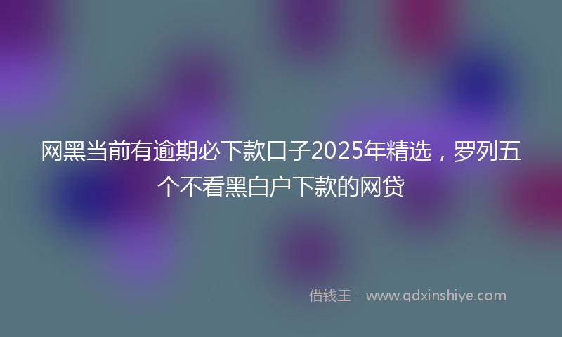 网黑当前有逾期必下款口子2025年精选，罗列五个不看黑白户下款的网贷
