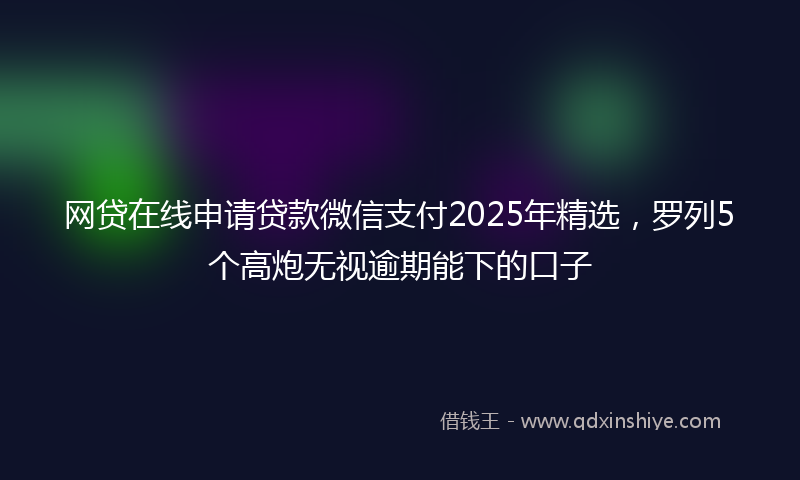 网贷在线申请贷款微信支付2025年精选，罗列5个高炮无视逾期能下的口子