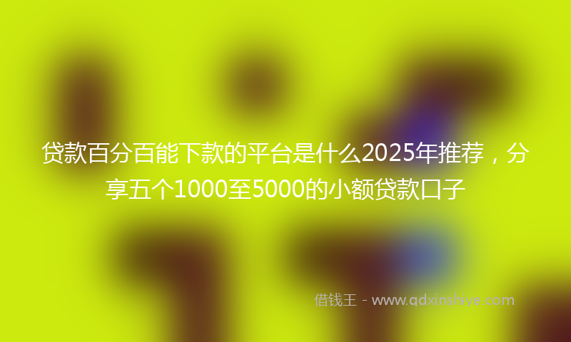 贷款百分百能下款的平台是什么2025年推荐，分享五个1000至5000的小额贷款口子