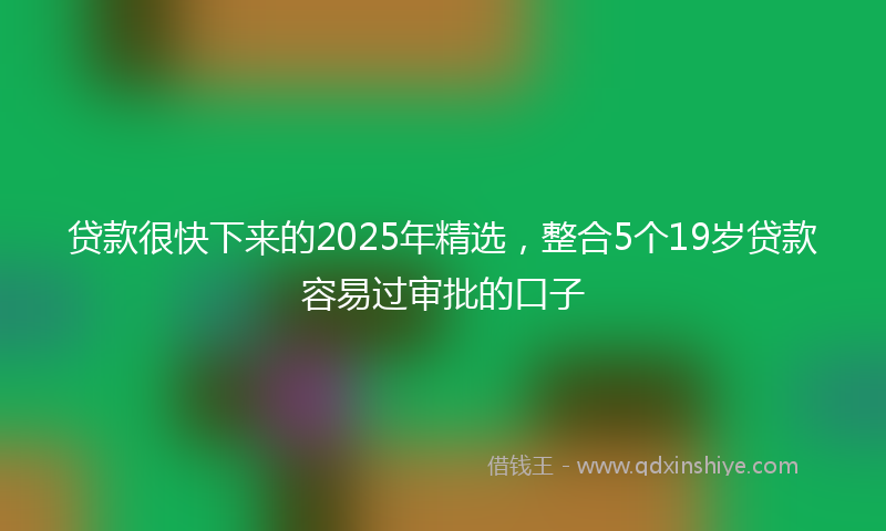 贷款很快下来的2025年精选，整合5个19岁贷款容易过审批的口子