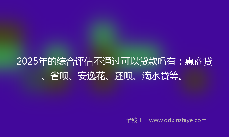 2025年的综合评估不通过可以贷款吗有：惠商贷、省呗、安逸花、还呗、滴水贷等。