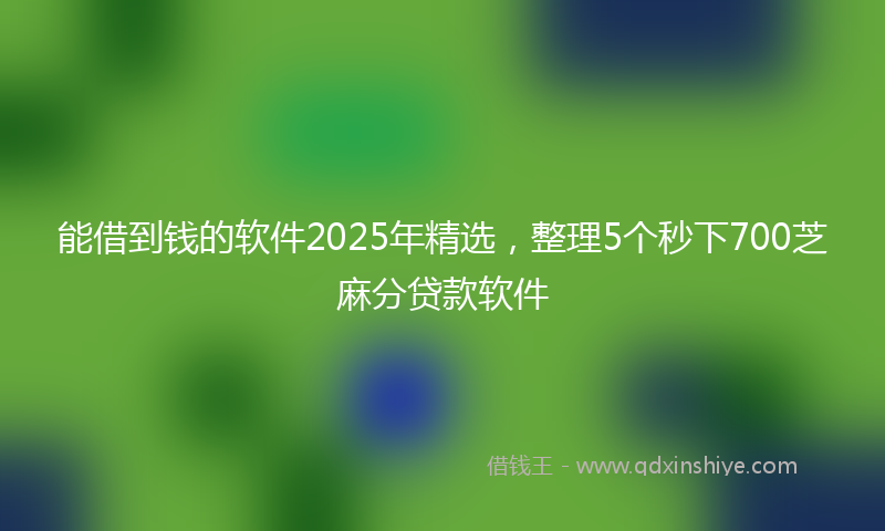 能借到钱的软件2025年精选，整理5个秒下700芝麻分贷款软件