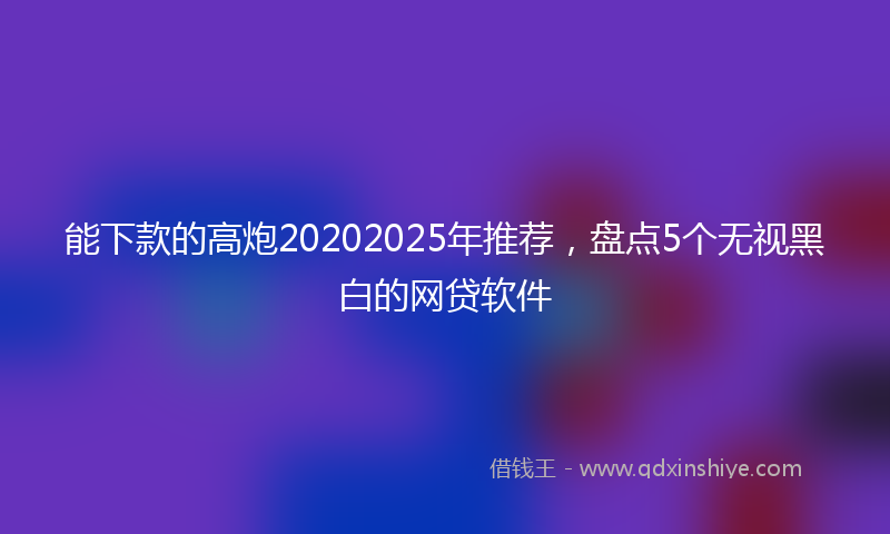 能下款的高炮20202025年推荐，盘点5个无视黑白的网贷软件