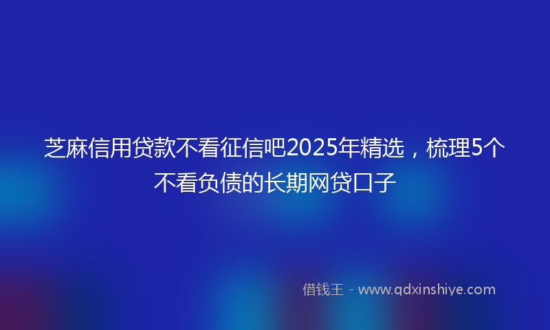 芝麻信用贷款不看征信吧2025年精选，梳理5个不看负债的长期网贷口子