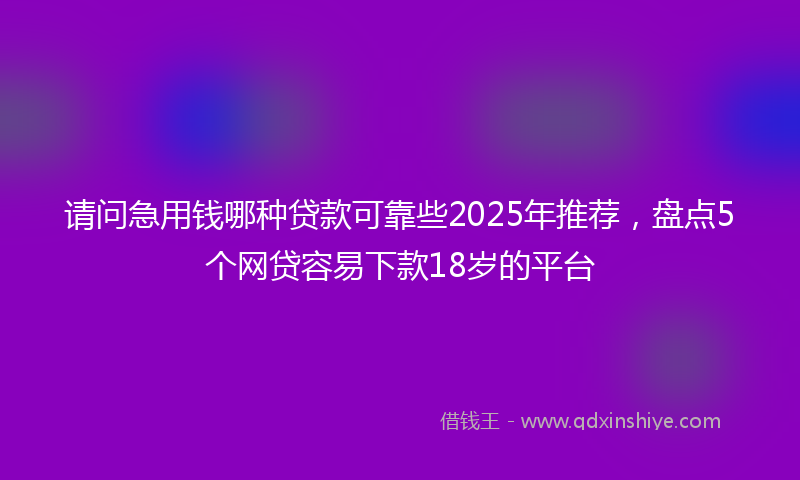 请问急用钱哪种贷款可靠些2025年推荐，盘点5个网贷容易下款18岁的平台