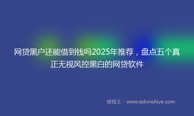 网贷黑户还能借到钱吗2025年推荐，盘点五个真正无视风控黑白的网贷软件