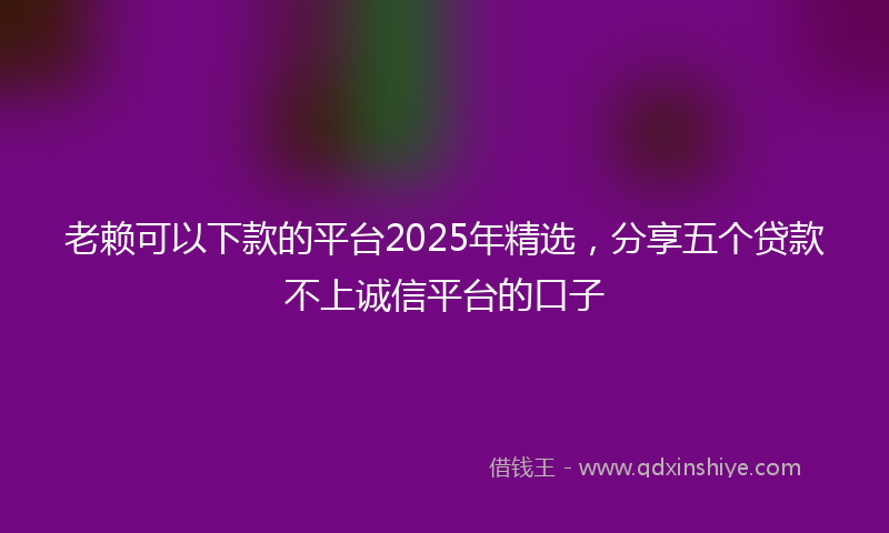 老赖可以下款的平台2025年精选，分享五个贷款不上诚信平台的口子