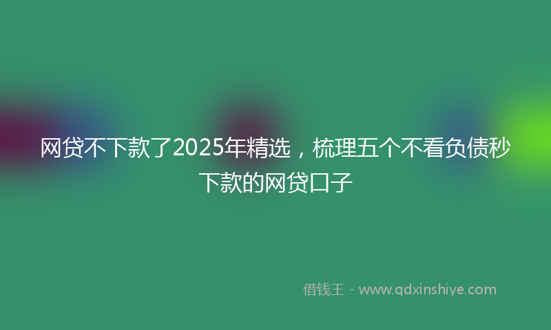 网贷不下款了2025年精选，梳理五个不看负债秒下款的网贷口子