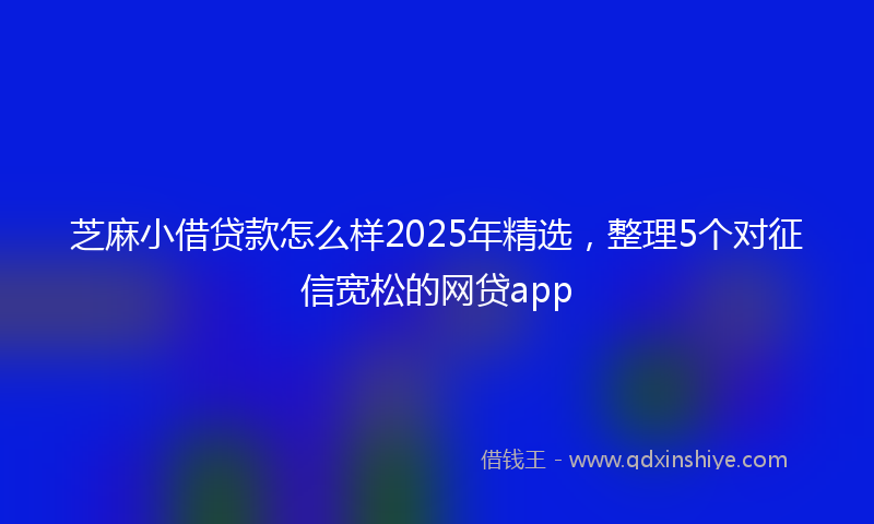 芝麻小借贷款怎么样2025年精选，整理5个对征信宽松的网贷app