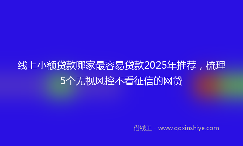 线上小额贷款哪家最容易贷款2025年推荐，梳理5个无视风控不看征信的网贷
