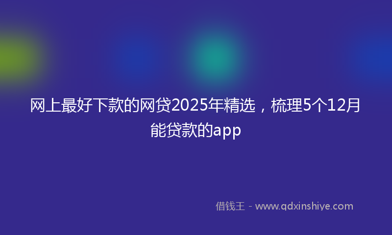 网上最好下款的网贷2025年精选，梳理5个12月能贷款的app