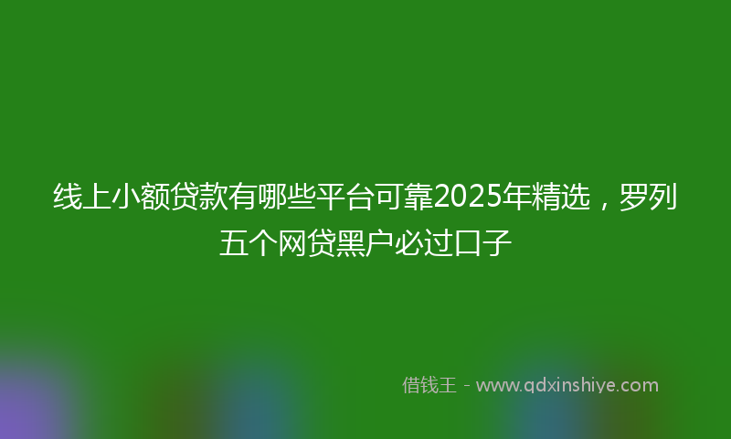 线上小额贷款有哪些平台可靠2025年精选，罗列五个网贷黑户必过口子