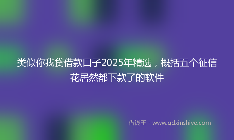 类似你我贷借款口子2025年精选，概括五个征信花居然都下款了的软件