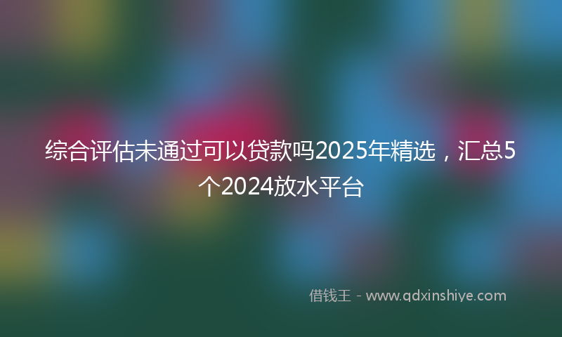 综合评估未通过可以贷款吗2025年精选，汇总5个2024放水平台