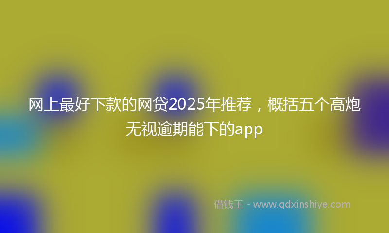 网上最好下款的网贷2025年推荐，概括五个高炮无视逾期能下的app