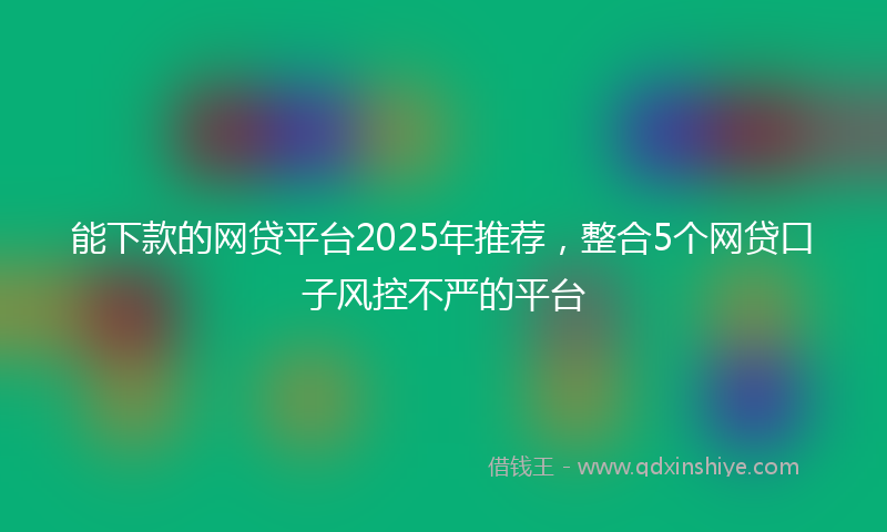 能下款的网贷平台2025年推荐，整合5个网贷口子风控不严的平台