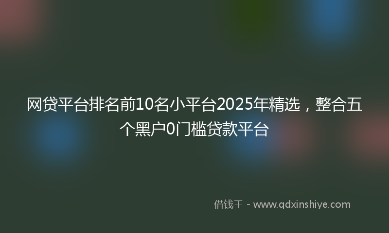 网贷平台排名前10名小平台2025年精选，整合五个黑户0门槛贷款平台